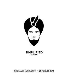 sultan logo icon design vector illustration