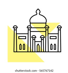 Sultan Omar Ali Saifuddin Mosque in Brunei symbol icon for web