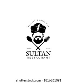 Diseño del logotipo del restaurante Sultan, ilustraciones vectoriales