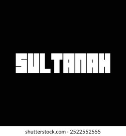 Sultanah, Saudi Arabia City in Box Letters Style Vector, Sultanah text