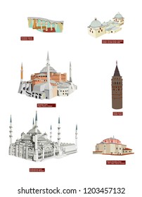 Sultanahmet Vector illustration set