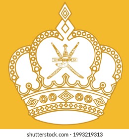 Sultanate Emblem Golden Crown , Vector, Best Quality, Best Artwork.  