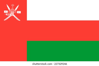 Sultanate of Oman flag vector illustration isolated on background. Middle East country in Asia. 