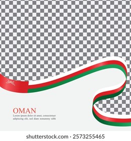 sultanate of Oman national flag ribbon stock vector 