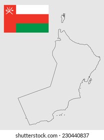Sultanate of Oman vector map isolated on white background. High detailed illustration. Original and simple Oman flag isolated vector in official colors and Proportion Correctly.