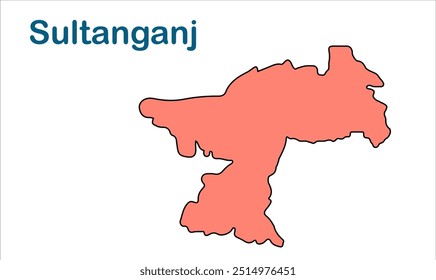 Sultanganj subdivision map, Bhagalpur District, Bihar State, República da Índia, Governo de Bihar, Território indiano, Índia Oriental, política, vila, turismo