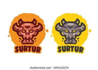 logotipo de cráneo sultur para juegos, iconos y más