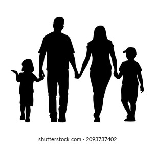 Suluet family four persons parents and two children