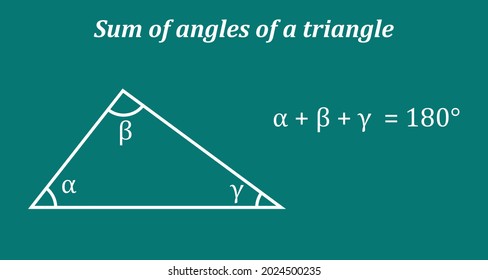 Sum Angles Triangle Measure 180 Degrees Stock Vector (Royalty Free ...