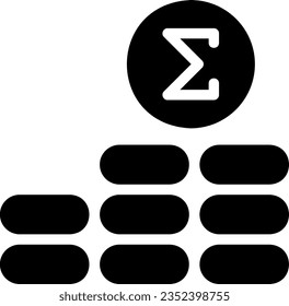 the sum of glyph icon illustration vector

