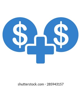 Sum icon from Business Bicolor Set. This flat vector symbol uses cobalt color, rounded angles, and isolated on a white background.
