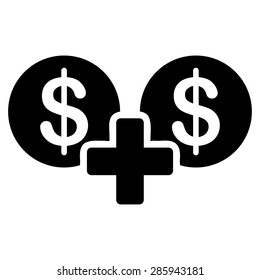 Sum icon from Business Bicolor Set. This flat vector symbol uses black color, rounded angles, and isolated on a white background.