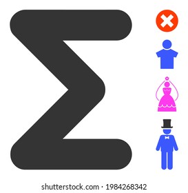 Sum icon with flat style. Isolated vector sum icon image on a white background, simple style. Some similar icons appended.