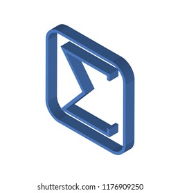 The sum of isometric left top view 3D icon