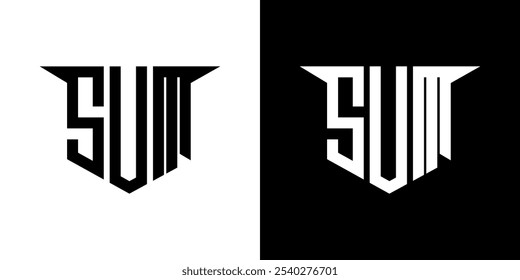 Diseño de logotipo de letra SUM con fondo blanco en ilustrador, estilo de superposición de fuente de alfabeto moderno de logotipo de Vector, diseños de caligrafía para logotipo, póster, invitación, etc.