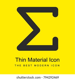 The sum of mathematical symbol bright yellow material minimal icon or logo design