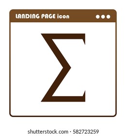 sum, mathematical symbol, icon for the landing page