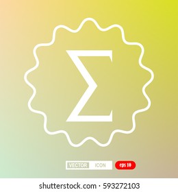sum, mathematical symbol, icon, vector