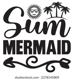 Sum Mermaid T-shirt Design Vector File