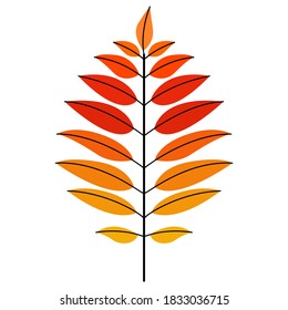 Sumac leaf vector illustration. Orange leaf concept icon. Good for decoration or ornament