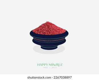 Sumac is a symbol and spice of happiness and patience. on the table of Haft Sin has been. happy nowruz. Iranian new year