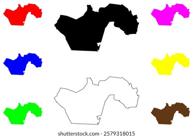 Sumare city (Federative Republic of Brazil, Sao Paulo state) map vector illustration, scribble sketch Sumaré map