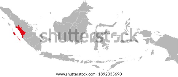 インドネシアの地図にスマテラバラト省 グレイの背景 ビジネスのコンセプトと背景 のベクター画像素材 ロイヤリティフリー