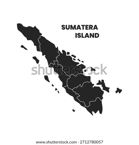 Sumatera region vector illustration featuring detailed maps, clear regional boundaries, and area divisions—ideal for infographics, educational projects, and geographic design.