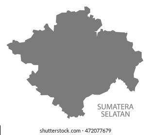 Sumatera Selatan Indonesia Map in grey