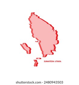 Sumatera Utara Map - Weltkarte Internationale Vektorgrafik Vorlage. Indonesien Region Silhouette Vektorillustration