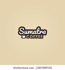 Sumatra coffee logo or Sumatra coffee label vector isolated in flat style. Best Sumatra coffee logo vector for product packaging design element. Sumatra coffee label vector for product packaging.