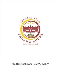 Sumatra Food logo with a yellow and red Padang house icon