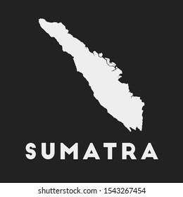 Sumatra icon. Island map on dark background. Stylish Sumatra map with island name. Vector illustration.