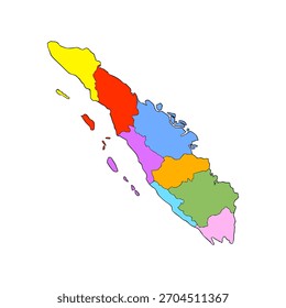 Sumatra map illustration hand drawn isolated vector