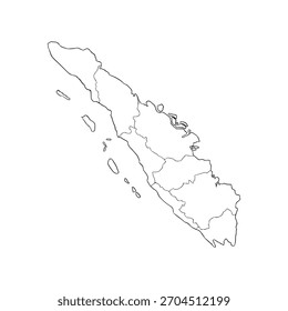 Sumatra Karte Illustration handgezeichnete Umrissvektor