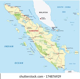 sumatra road and national park map