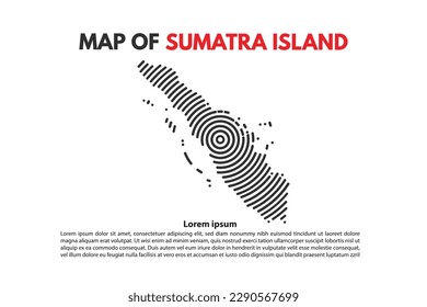 Sumatra spiral map in vector flat design Indonesia island 