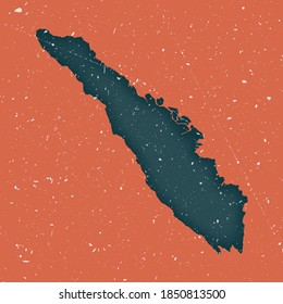 Sumatra vintage map. Grunge map of the island with distressed texture. Sumatra poster. Vector illustration.