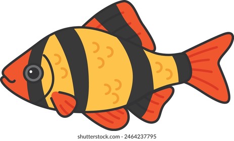 Ilustración vectorial de pescado de púa de Sumatra