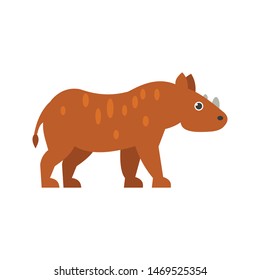 Sumatran Rhinoceros animal vector flat illustration