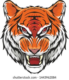 Sumatran Tiger Head Vector Stock Vector (Royalty Free) 1443962084 ...