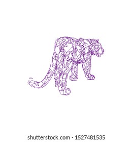 Sumatran tiger Low poly vector