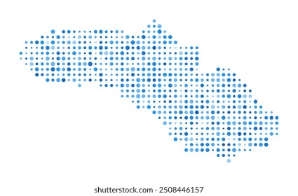 Mapa de pontos de Sumba. Forma de Estilo Digital Island. Imagem vetorial do Sumba. Forma de ilha pontos circulares azuis. Ilustração do vetor de tendências.