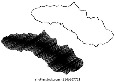 Sumba island (Republic of Indonesia, South East Asia, Lesser Sunda Islands) map vector illustration, scribble sketch Sumba map