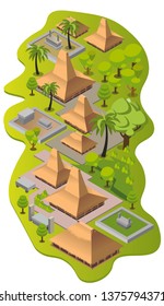sumba village isometric - vector