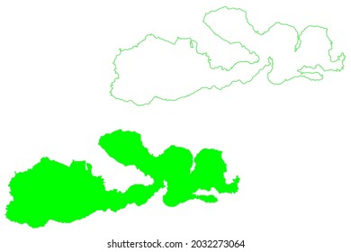 Sumbawa island (Republic of Indonesia, Lesser Sunda Islands, South East Asia) map vector illustration, scribble sketch Sumbawa map