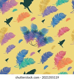 Sumer beautiful colorful feather pattern