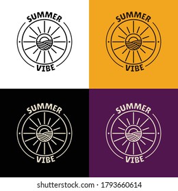 Sumer Vibe Icon/Label/Badge of Beach in Summer (Suited for your sumer theme project or badge on T-Shirt)