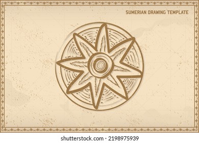 Sumerian decorative vector illustration. traditional ethnic ornament