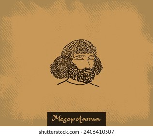 Sumerian decorative vector illustration. Traditional ethnic ornament.